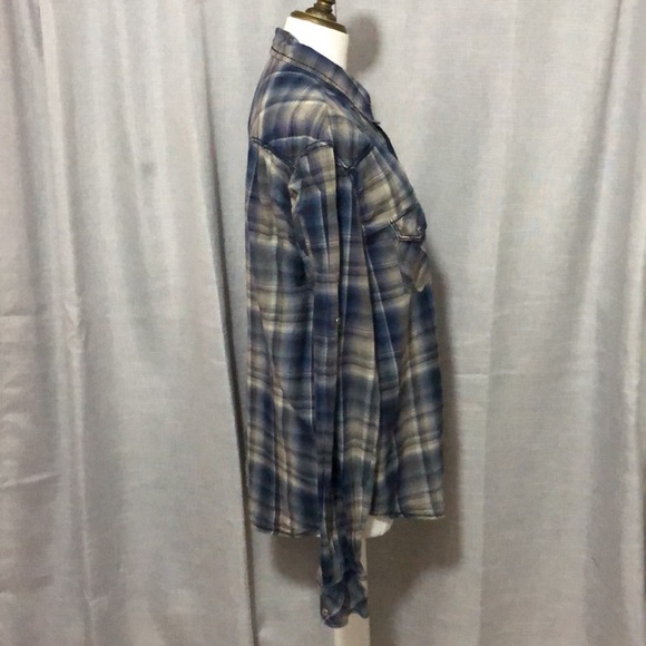 EUC Rare Vintage Brand ButtonUp Shirt-Sz XL-Cotton-Western Vibes-Blue Tones - Picture 9 of 15